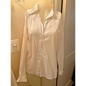 DaNang Blouse Pullover Long Sleeve Cream Cotton Silk Size S Women's Top